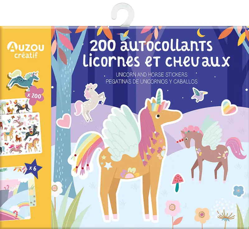 200 Stickers - Unicorni e cavalli