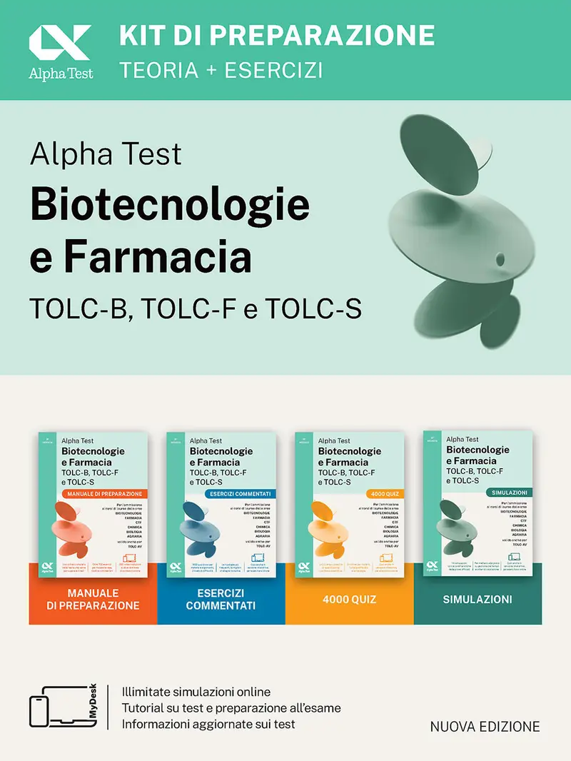 Alpha Test Biotecnologie e Farmacia TOLC-B, TOLC-F e TOLC-S. Kit di preparazione. Per TOLC-B, TOLC-F, TOLC-S, TOLC-AV