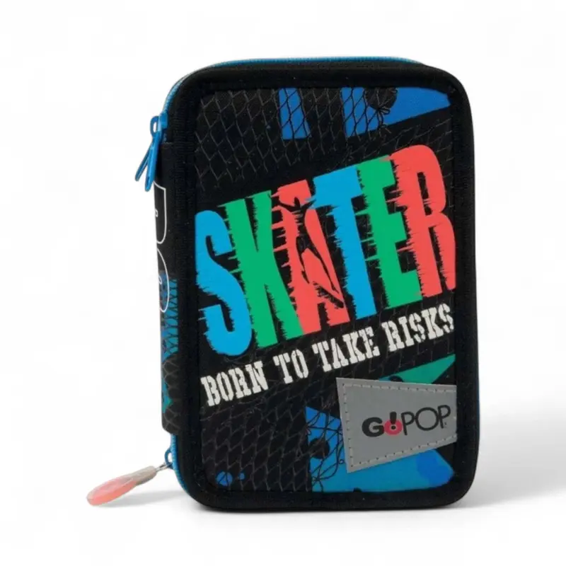 Astuccio 3 Zip GOPOP Boy Skater con Corredo Completo