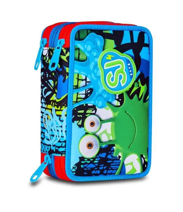 Astuccio 3 Zip SJ Gang Fantasys Boy – Completo Scuola 45 Pezzi Allieno