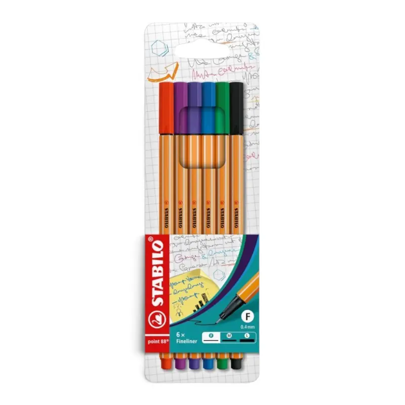 Astuccio 6 colori Stabilo Point 88