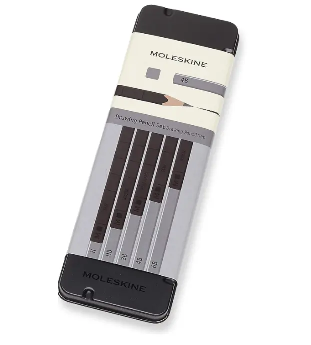 Astuccio metallo Set 5 matite da disegno