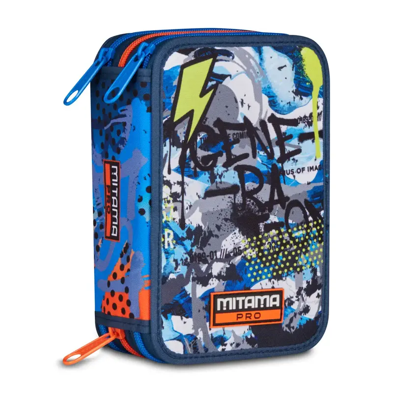 Astuccio scuola Mitama 3 scomparti completo 47 pezzi urbanloop