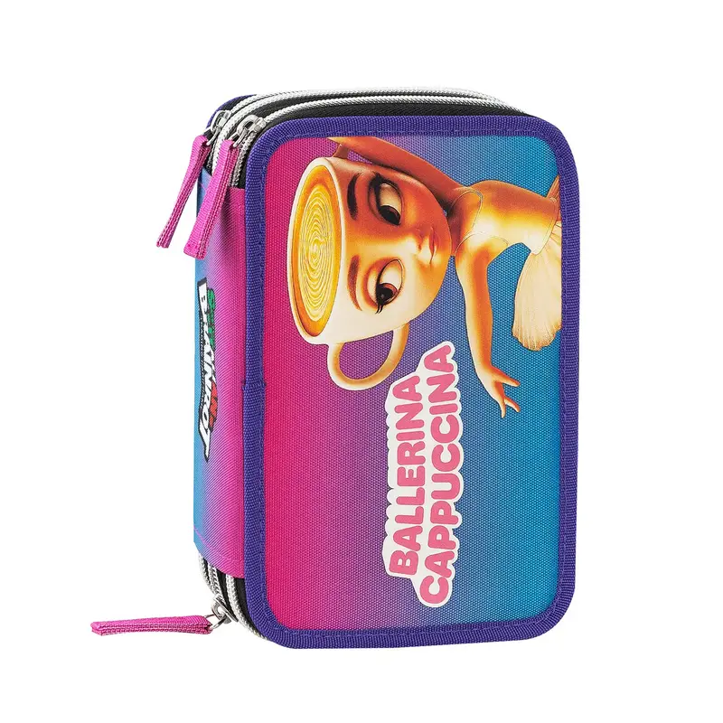 Astuccio scuola Skifidol Brainrot 3 zip Ballerina Cappuccina