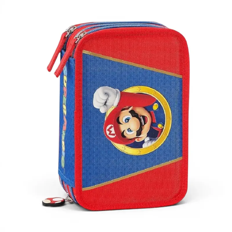 Astuccio scuola Super Mario 3 zip completo Panini