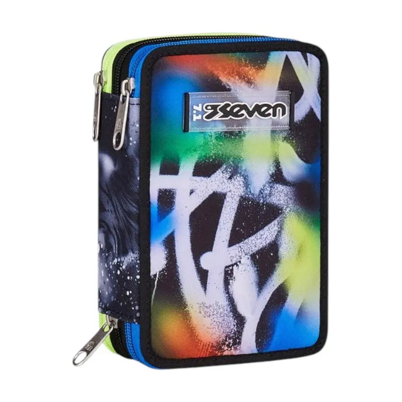 Astuccio Seven 3 Zip Buzzy Note Boy completo scuola