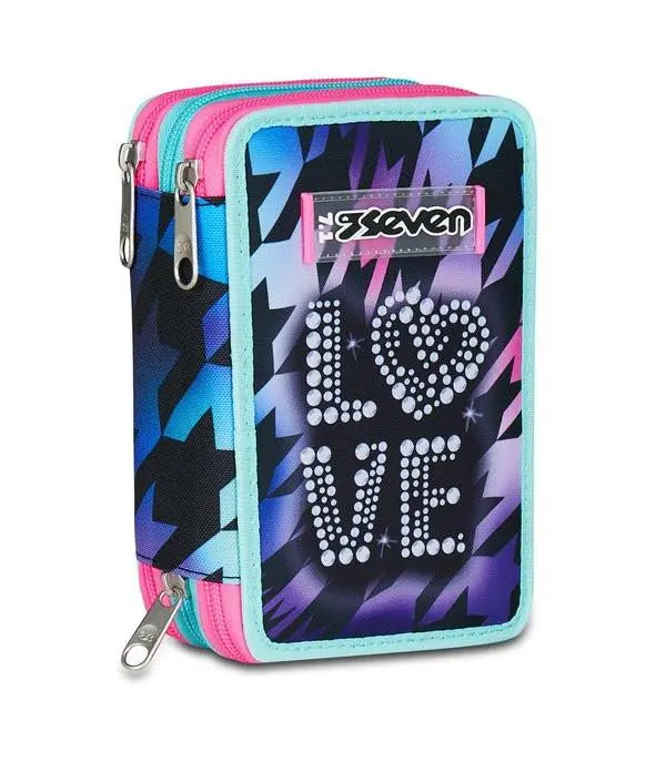 Astuccio Seven 3 Zip – Glow Love con 45 Accessori Scuola