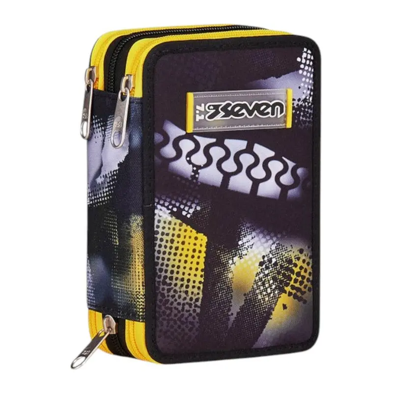 Astuccio Seven 3 Zip Golden Paint completo scuola