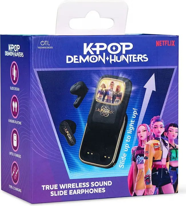 Auricolari wireless KPop Demon Hunters TWS Slide - Nero