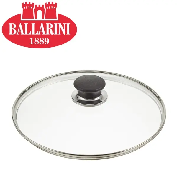 Ballarini coperchio vetro piano pomolo nero 24CM