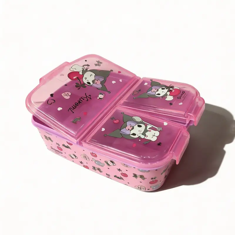 Bento Box Kuromi con 3 Scomparti 18x13.5x5.5 cm - Porta Merenda Scuola
