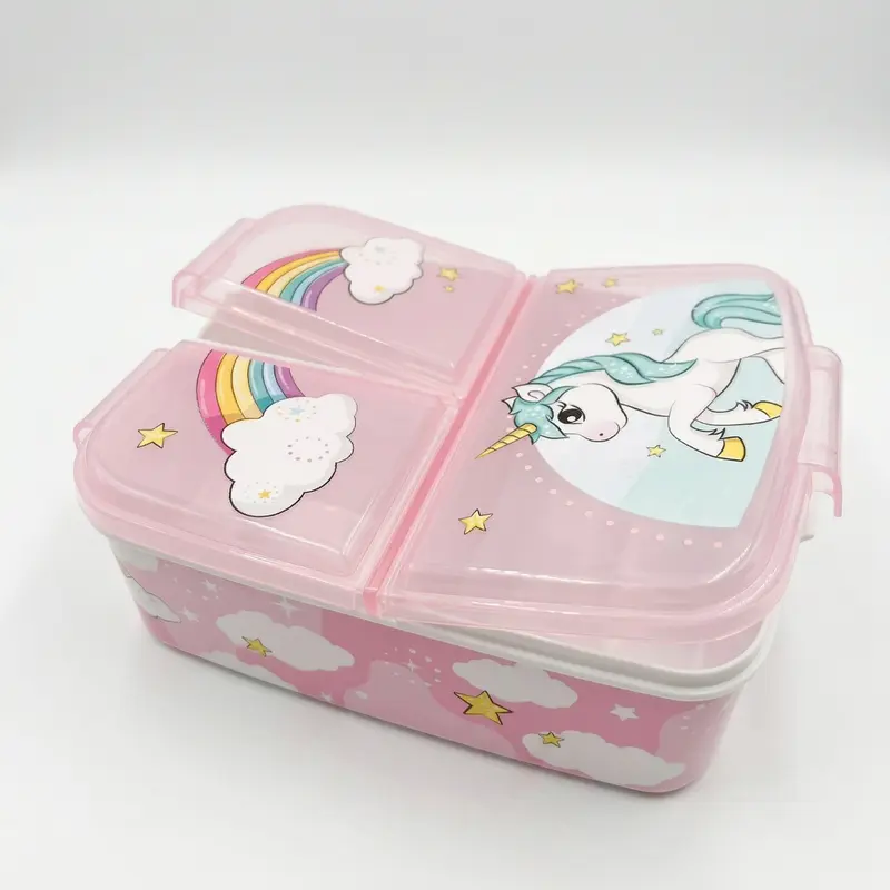 Bento Box Unicorno con Scomparti 17x14x6 cm - Porta Merenda Scuola