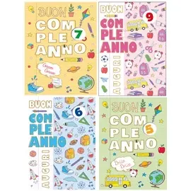 Biglietti Cecami 26 Buon Compleanno c/rotella 1-9 anni