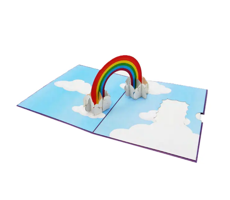 Biglietto Augurale Origami Arcobaleno