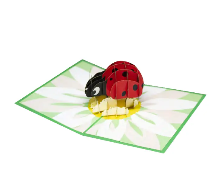 Biglietto Augurale Origami Coccinella