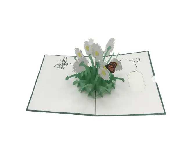Biglietto Augurale Origami Farfalla Fiori