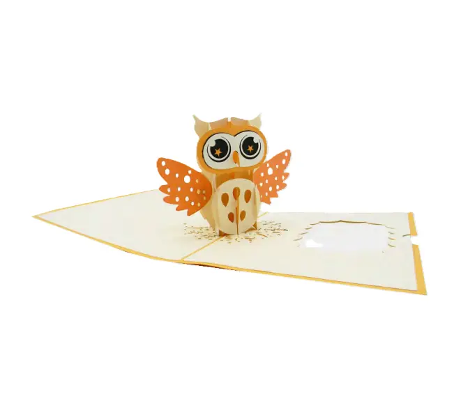 Biglietto Augurale Origami Gufetto