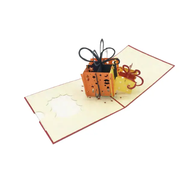 Biglietto Augurale Origami Pacco Regalo