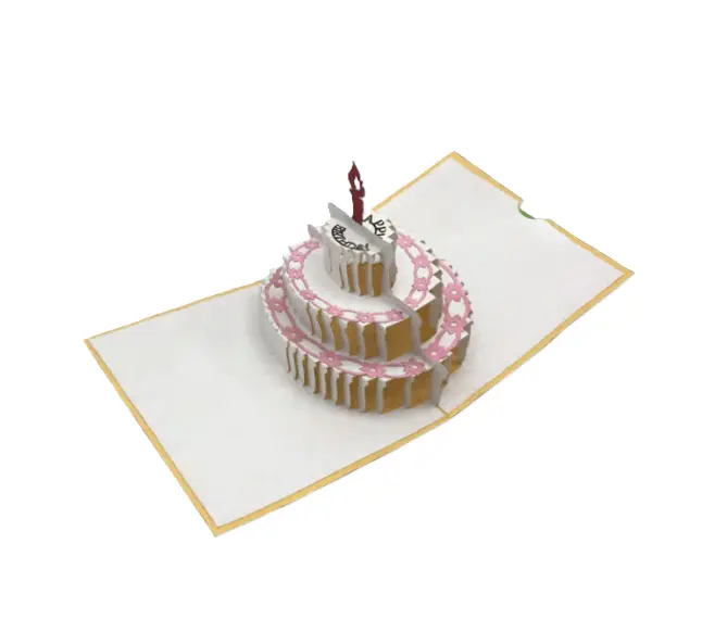 Biglietto Augurale Origami Torta