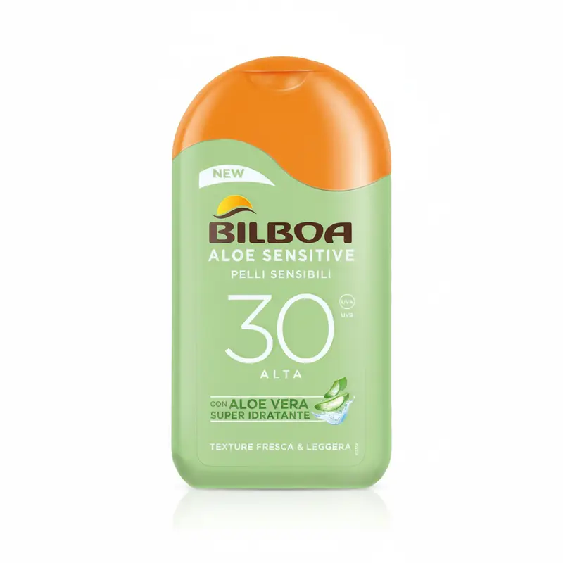Bilboa Aloe Sensitive SPF 30 Alta - Latte Solare 200ml Solari Protezione Corpo