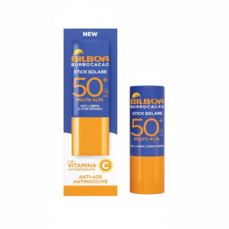 Bilboa Burrocacao Stick Solare SPF 50+ Molto Alta - Solari Protezione Viso 12ml