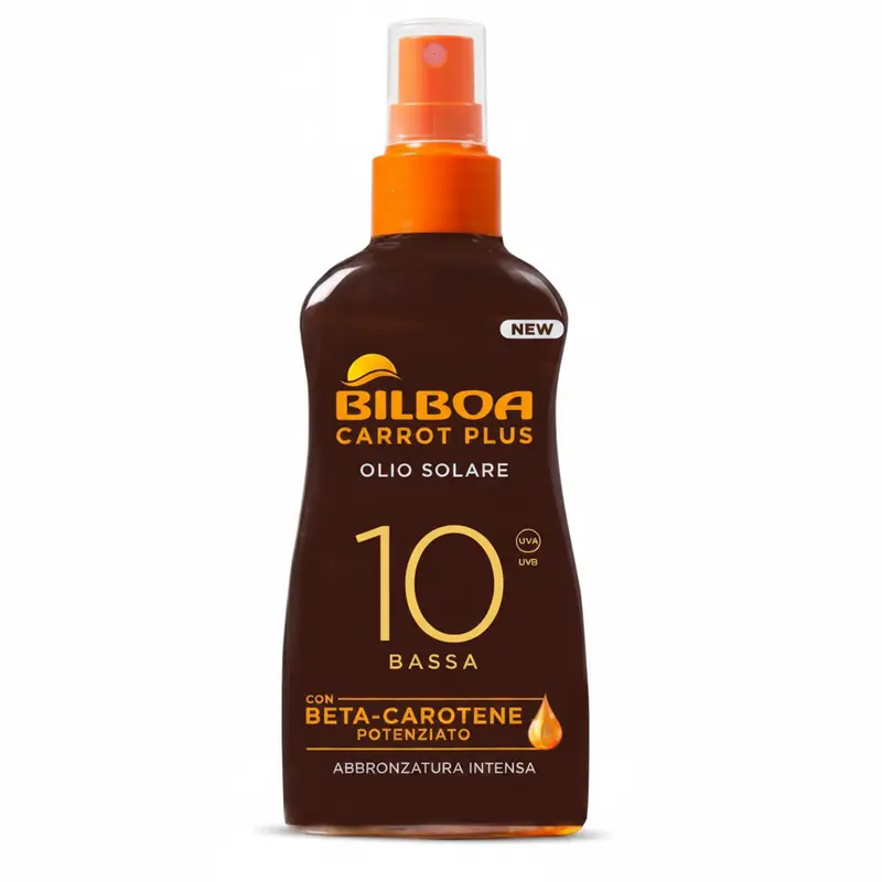 Bilboa Carrot Plus Olio Solari SPF 10 - Abbronzatura Intensa con Beta-Carotene 200ml Protezione Corpo