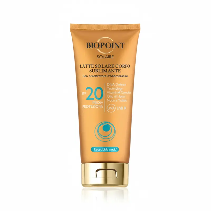 Biopoint Solaire Latte Solari Corpo Sublimante SPF 20 200ml Acceleratore Abbronzatura Protezione Corpo