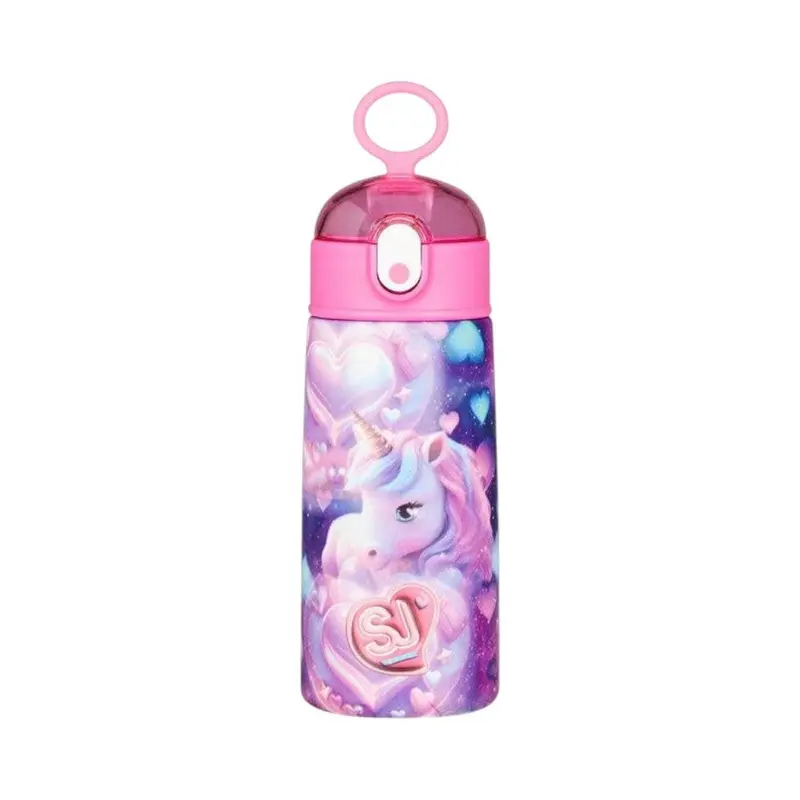 Borraccia SJ con cannuccia acciaio inox 0,46L Unicorno