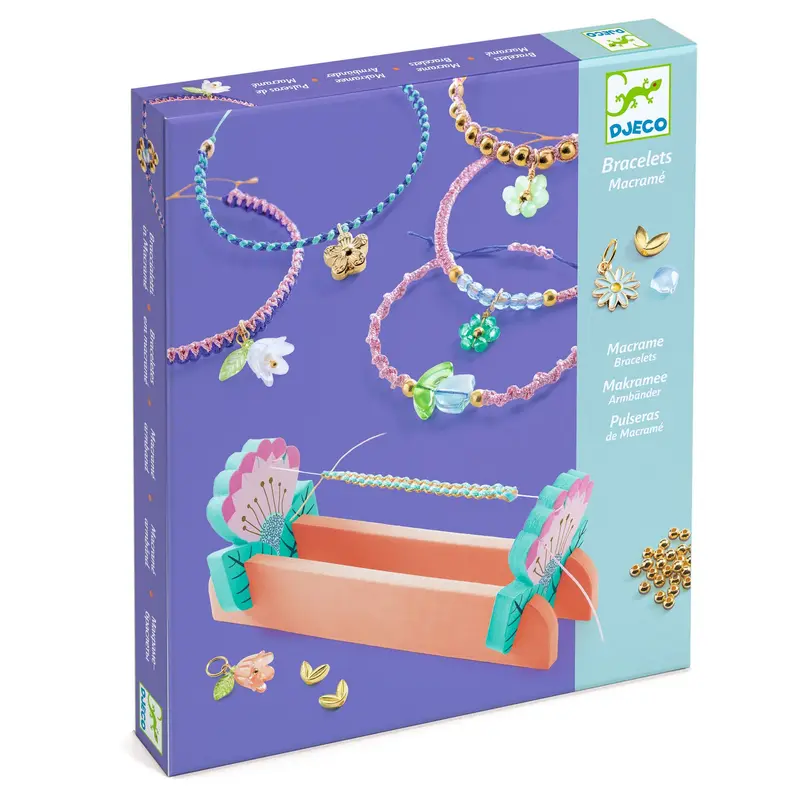 Bracciali in Macramè e Perline con Telaio - Blu
