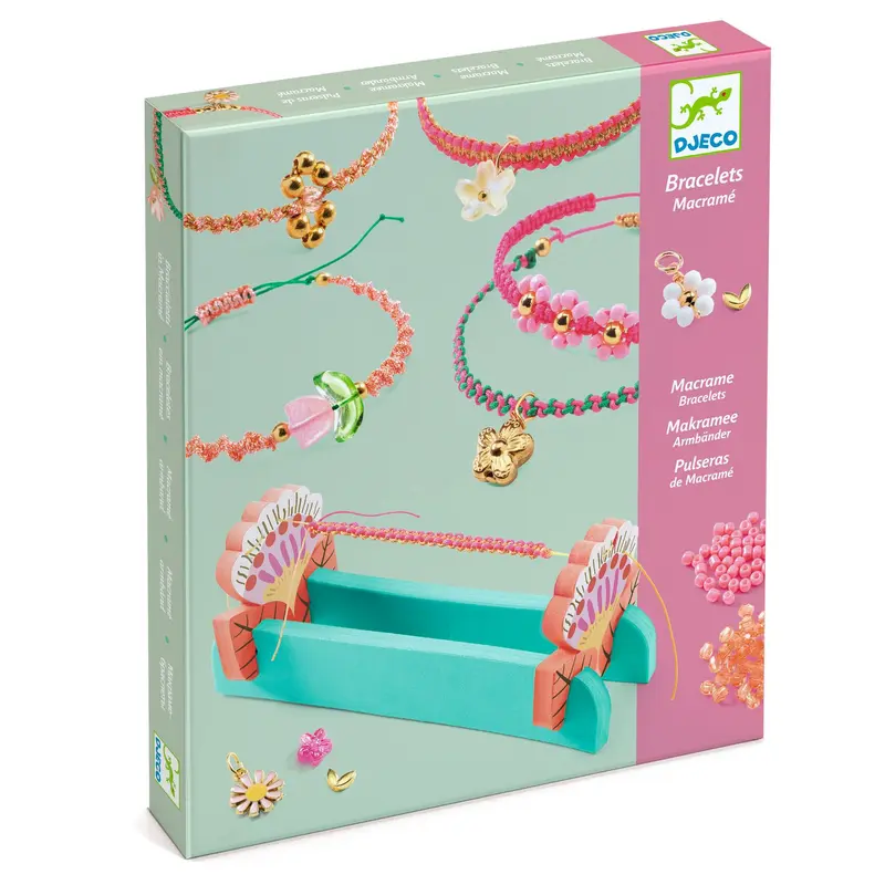 Bracciali in Macramè e Perline con Telaio - Rosa