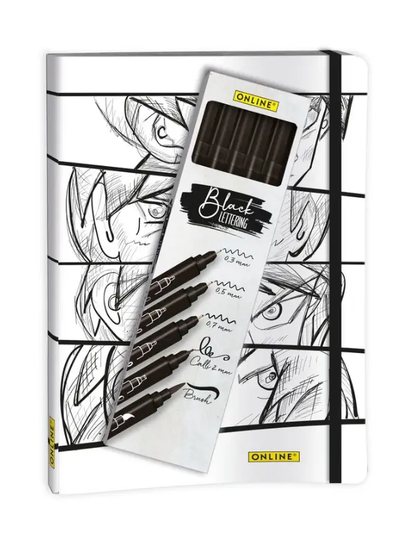 Bullet Journal con 5 pennarelli Black Lettering Manga Tutorial
