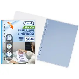 Buste 4 fori Favorit Quick'in su Blocco da 60 pz.