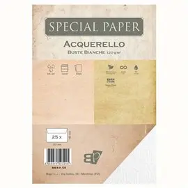 Buste Bapi Acquerello Bianco 16x23 120 gr. 25 pz.