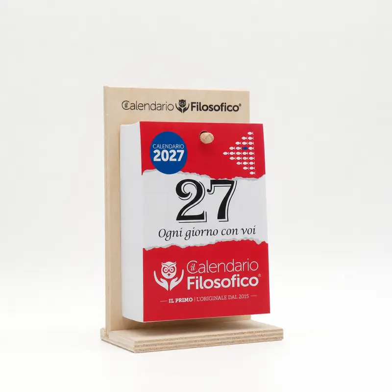 Calendario Filosofico Formato A6 con Supporto in Legno 2027