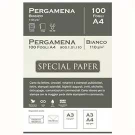 Carta Bapi Pergamena Bianco A4 110 gr. 100 ff