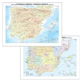 Carte Geografiche Murali Belletti 132×99 cm Penisola Iberica Bifacciale