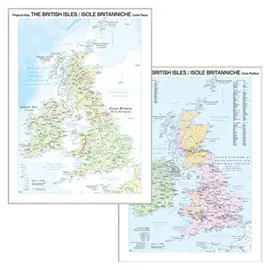 Carte Geografiche Murali Belletti 97×134 cm Gran Bretagna Bifacciale
