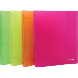 Cartelle 4 anelli Memotak PPL Fluo Soft d. 16 24 pz.