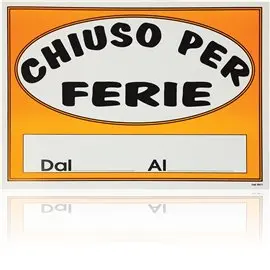 Cartelli affissione Cartoncino Chiuso per Ferie 25 pz.