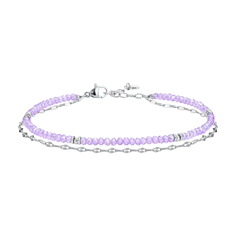 Cavigliera Donna in Acciaio con Cristalli Viola – Luca Barra