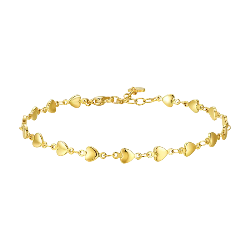 Cavigliera Donna in Acciaio IP Gold con Cuori – Luca Barra
