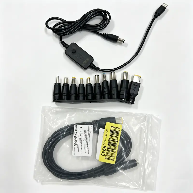Cavo Alimentazione USB DC con Interruttore, Kit 10 Spinotti Adattatori per Dispositivi Elettronici