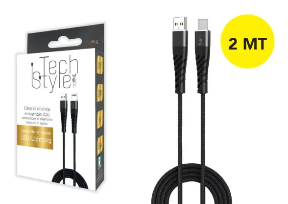 Cavo di ricarica USB/Lightning 2Mt