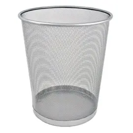 Cestino Gettacarte Metal Retinato Silver