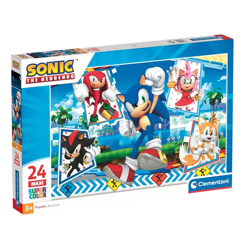 Clementoni Supercolor Puzzle Sonic 24 Maxi Pezzi