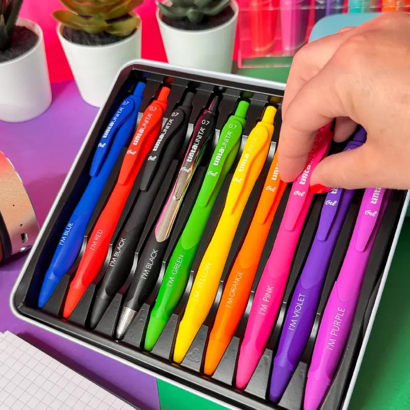 Cofanetto Penne Gel I'M Tinta Unita – 9 Penne 0.7 mm + 1 Special 1.0 mm in Metallo