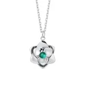 Collana Donna in Acciaio con Fiore e Zirconi Verdi – Luca Barra