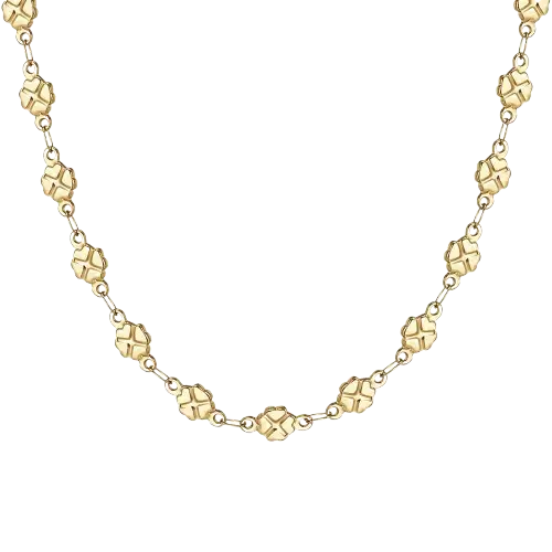 Collana Donna in Acciaio IP Gold con Quadrifogli – Luca Barra