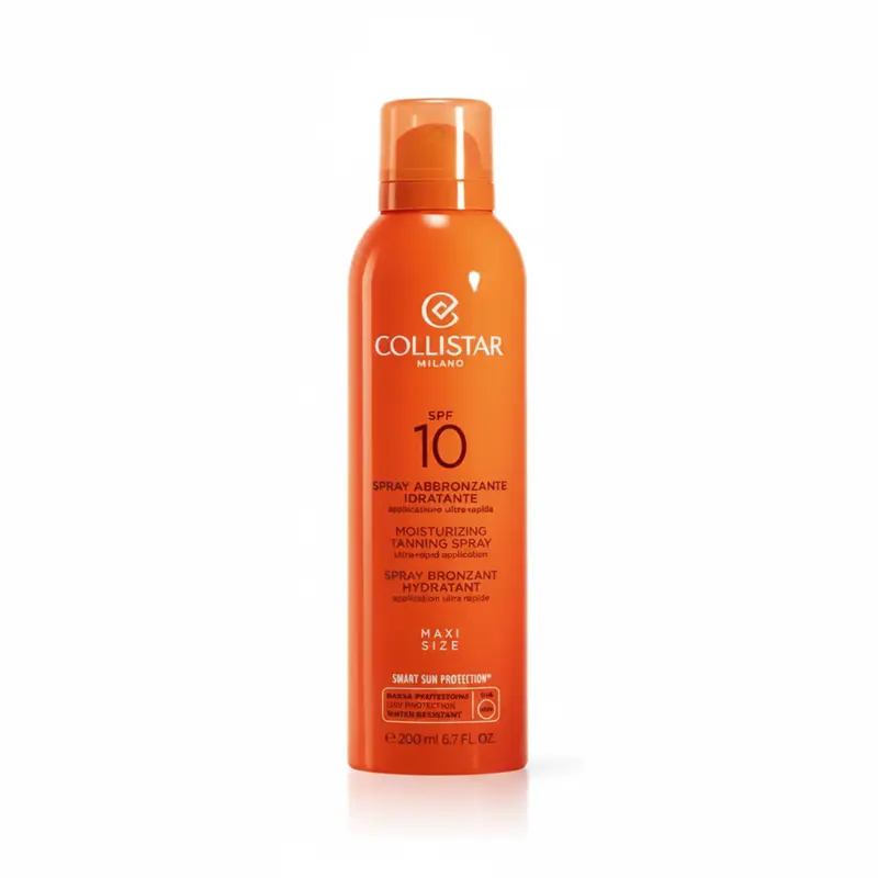 Collistar Spray Abbronzante Idratante SPF 10 Maxi Size - Applicazione Ultra-Rapida,200ml Waterproof Solari Protezione Corpo