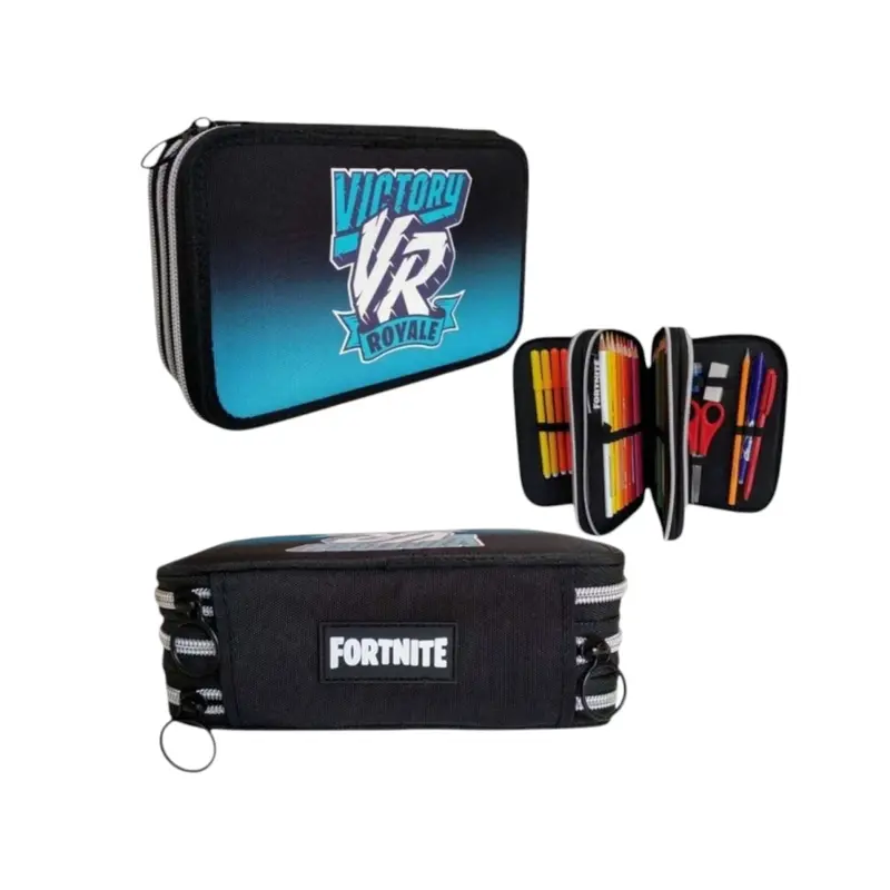 Comix Sporty Victory Fortnite Astuccio 3 Zip con Penna Frixion